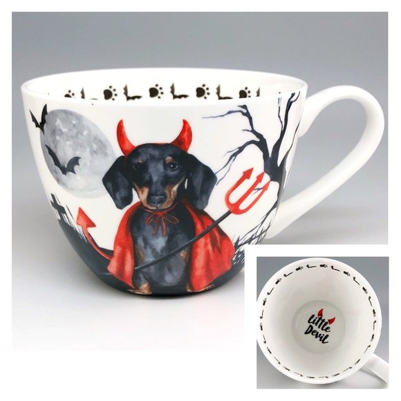 Portobello By Design - Little Devil Dachshund Halloween Mug - Picture 1 of 7